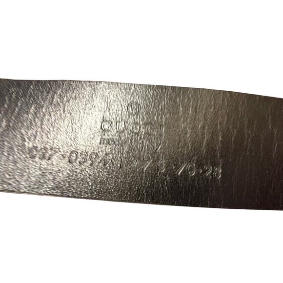 Authentic Gucci Black Leather G Logo Belt Silver Buckle Sz 70/28 Italy Vintage main image 7